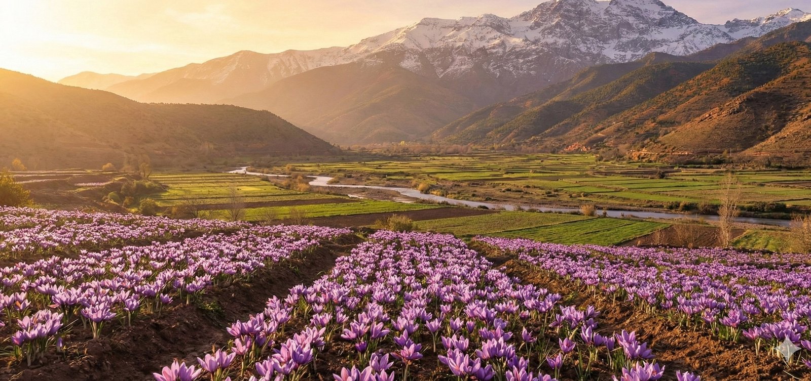 Panoramic View of the Atlas Mountains from Ourika
